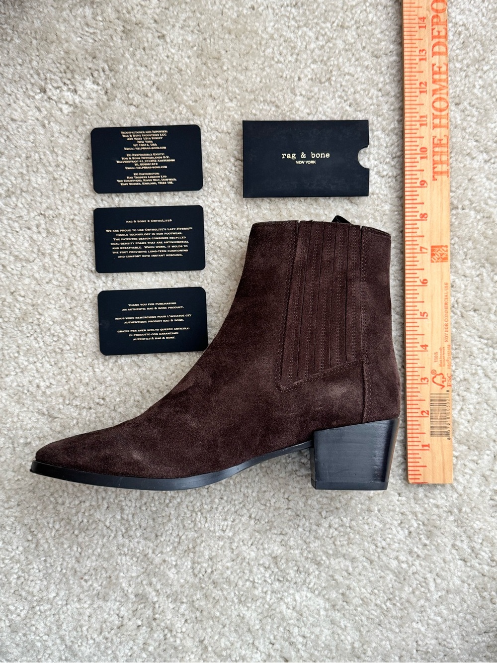 🔹 New! Rag & Bone Rylee Mocha Suede Chelsea Boots Chocolate Brown Size 8 - Picture 5 of 12